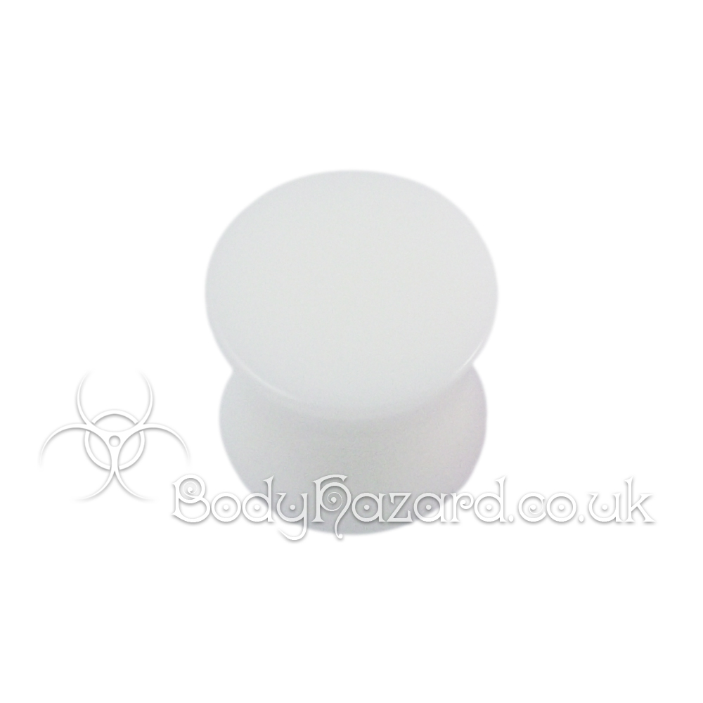 White Double Flared Acrylic Plug White Double Flared Acrylic Plug