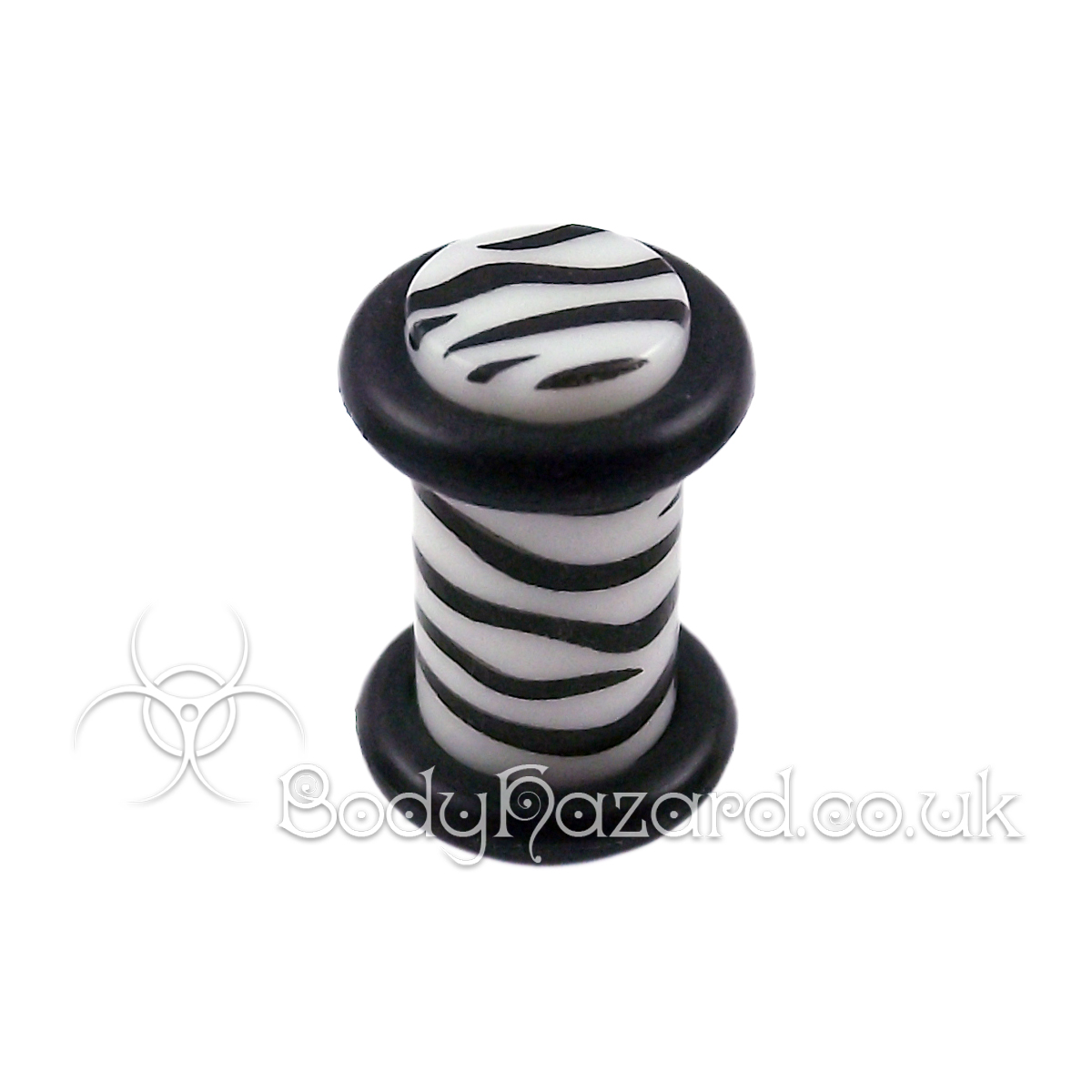 Zebra Acrylic Non-Flared Ear Plug Zebra Acrylic Non-Flared Ear Plug