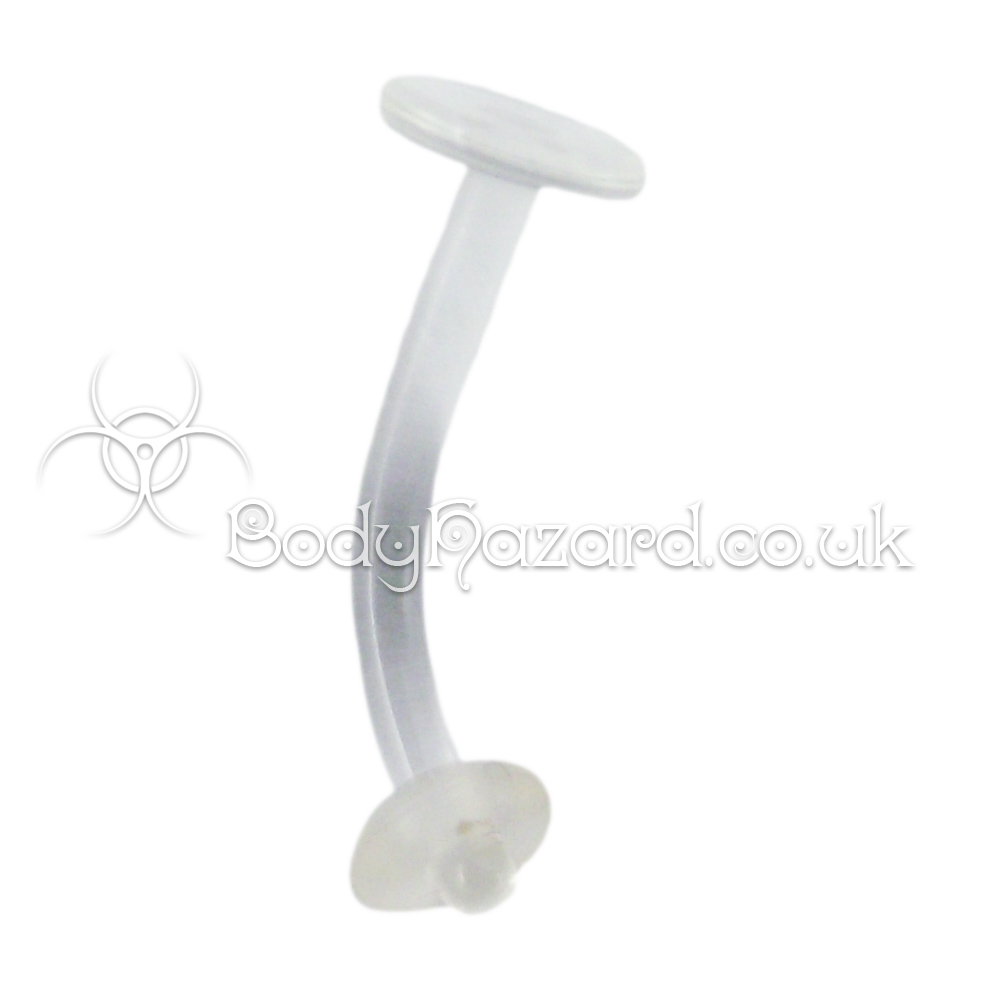Curved Clear Retainer Belly Bar 14G 1.6mm