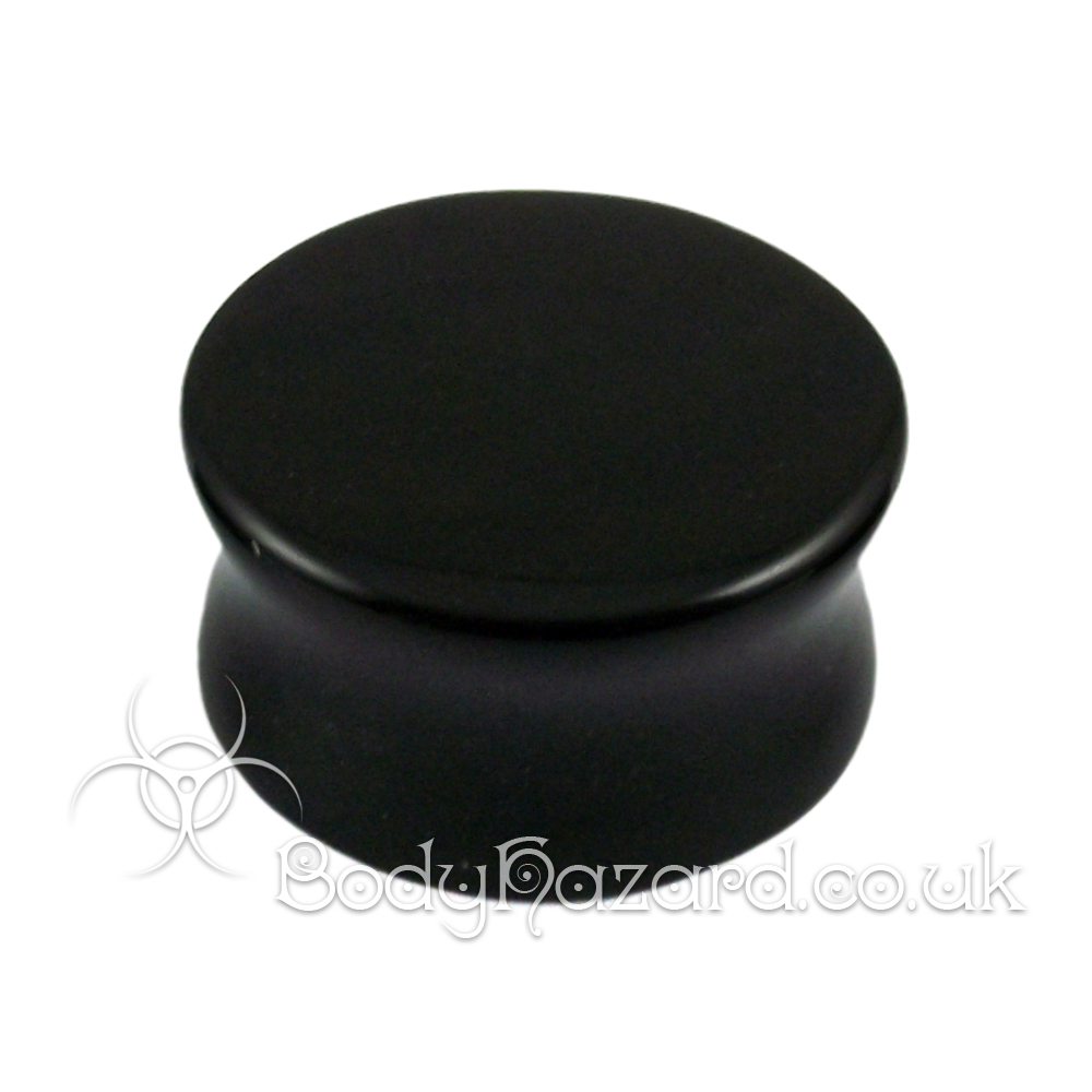 Black Obsidian Stone Double Flared Ear Plug Black Obsidian Stone Double Flared Ear Plug