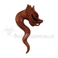 Saba Wood Carved Dragon Spiral Saba Wood Carved Dragon Spiral