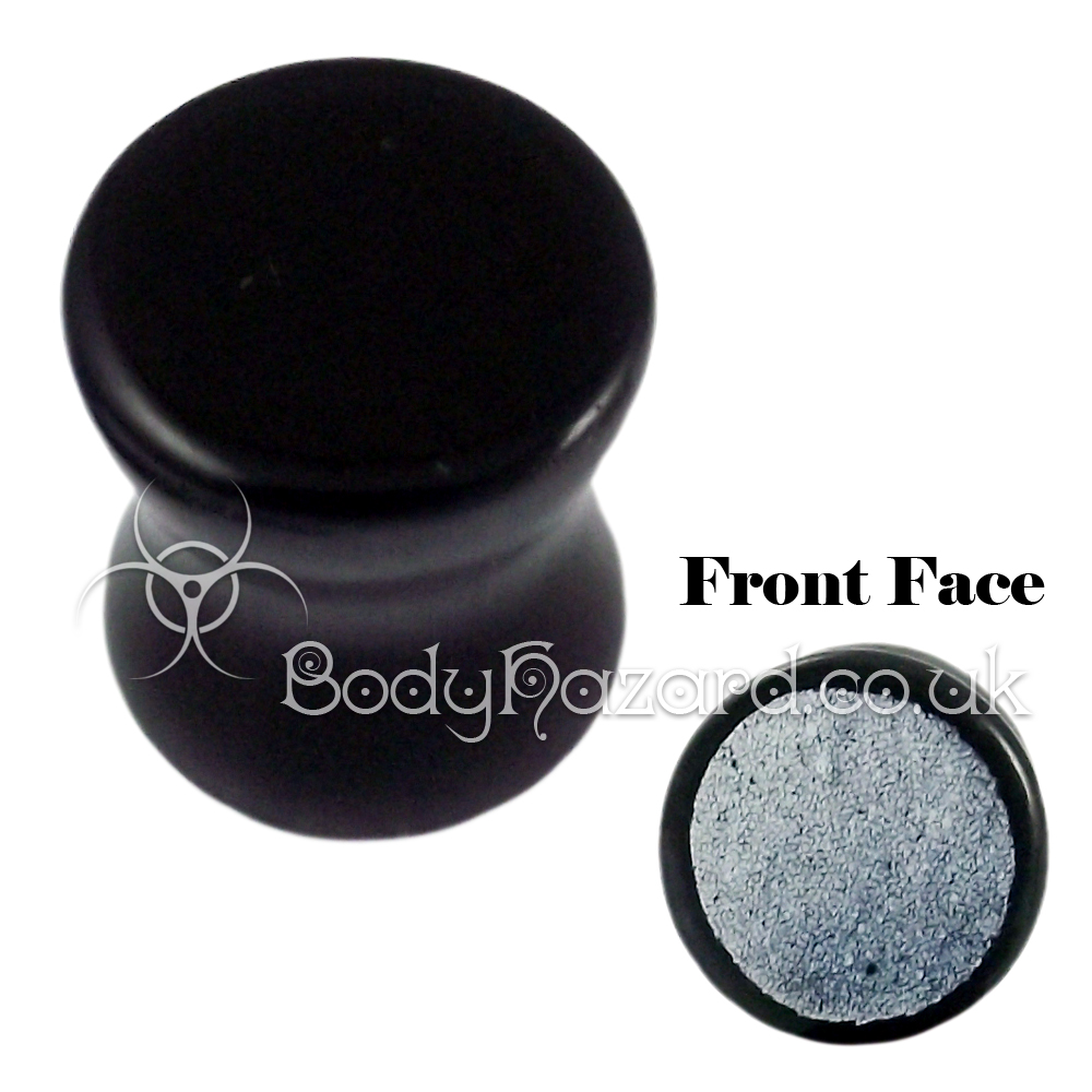 Black Cat's Eye Glass Double Flared Plug Black Cat's Eye Glass Double Flared Plug