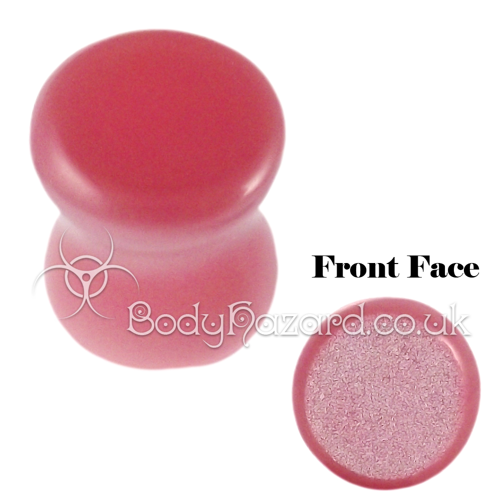 Pink Cat's Eye Glass Double Flared Plug Pink Cat's Eye Glass Double Flared Plug