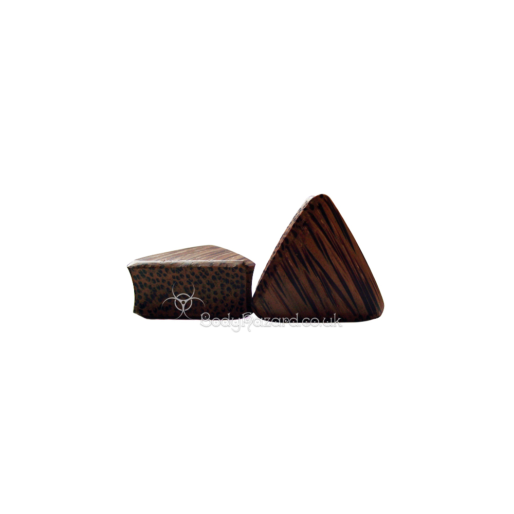Coconut Wood Triangle Double Flared Plugs Coconut Wood Triangle Double Flared Plugs