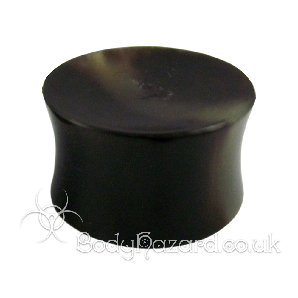 Black Buffalo Horn Concave Double Flared Plug Black Buffalo Horn Concave Double Flared Plug
