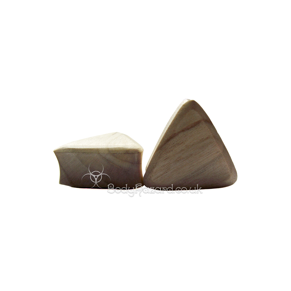Crocodile Wood Triangle Double Flared Plugs Crocodile Wood Triangle Double Flared Plugs