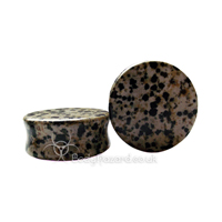 Dalmatian Jasper Stone Double Flared Ear Plug Dalmatian Jasper Stone Double Flared Ear Plug