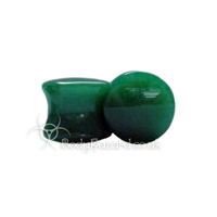 Dark Green Jade Stone Double Flared Ear Plug Dark Green Jade Stone Double Flared Ear Plug