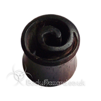 Ebony Wood Cut Spiral Double Flared Plugs Ebony Wood Cut Spiral Double Flared Plugs