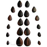 Ebony Wood Teardrop Shape Double Flared Plugs Ebony Wood Teardrop Shape Double Flared Plugs
