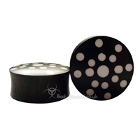Ebony Wood Double Flared Plugs with Star White Dot Inlay Ebony Wood Double Flared Plugs with Star White Dot Inlay
