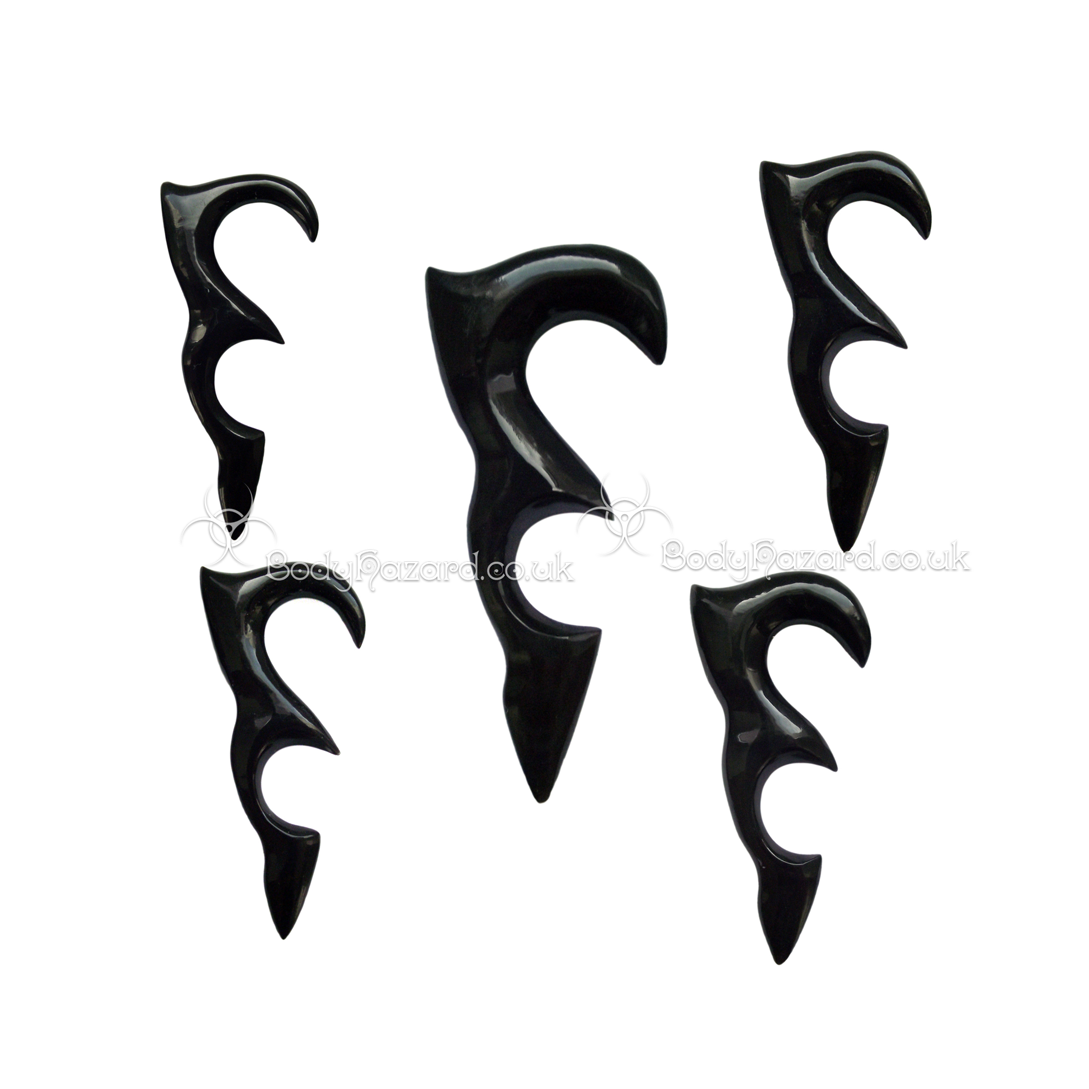 Black Buffalo Horn Spiked Ear Hook Black Buffalo Horn Spiked Ear Hook
