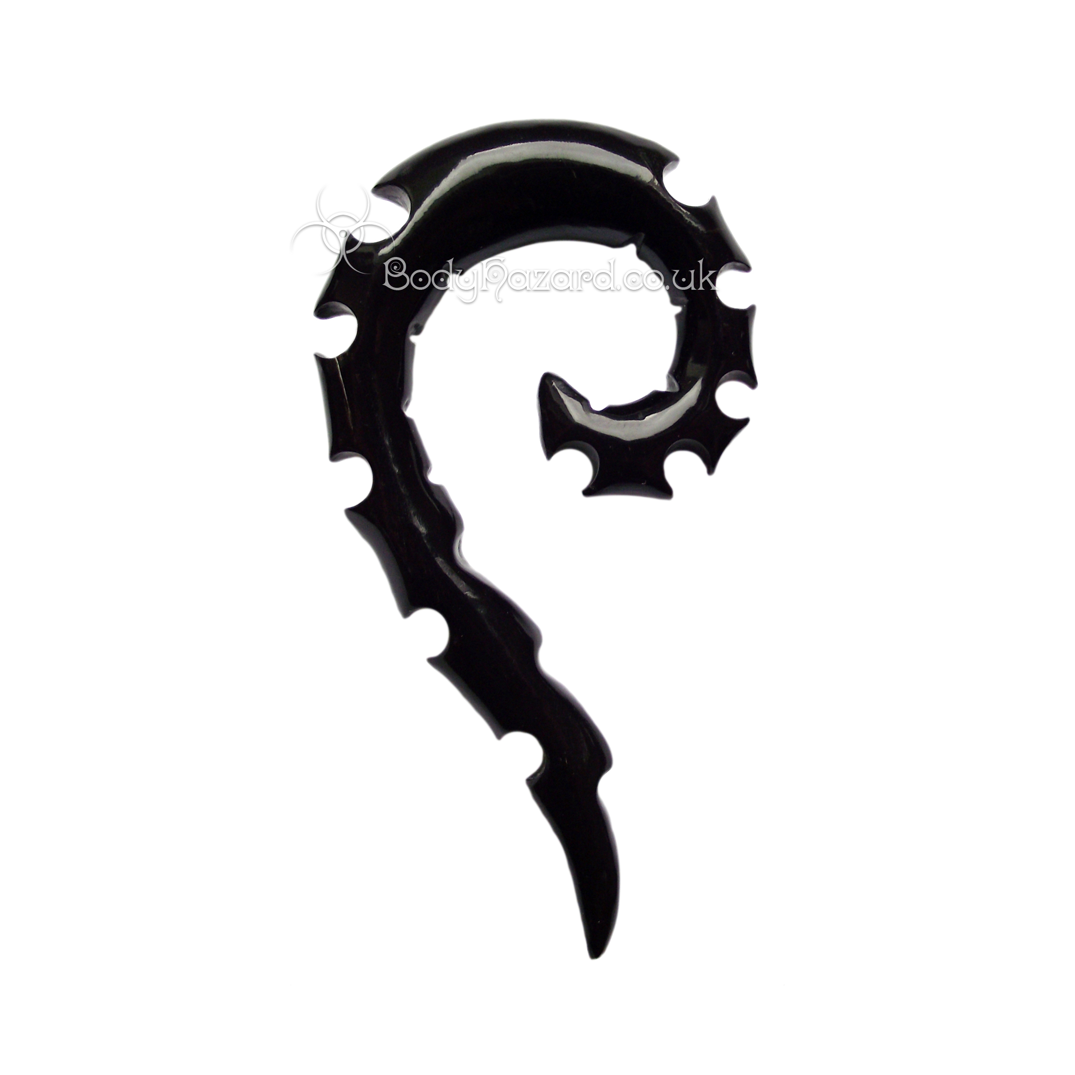 Buffalo Horn Notched Tribal Spiral Buffalo Horn Notched Tribal Spiral