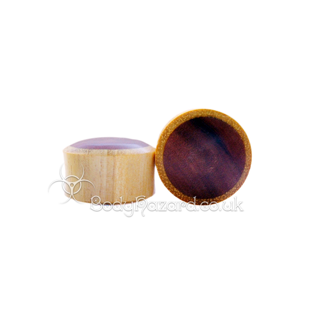Jackfruit Wood with Saba Wood Inlay Double Flared Saddle Plugs Jackfruit Wood with Saba Wood Inlay Double Flared Saddle Plugs