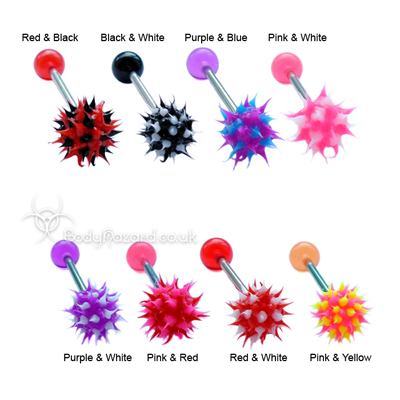 Koosh Tongue Bars Surgical Steel Barbell Koosh Tongue Bars Surgical Steel Barbell