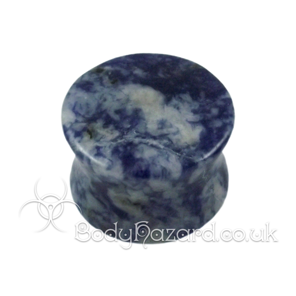 Blue Lapis Lazuli Denim Stone Double Flared Ear Plug Blue Lapis Lazuli Denim Stone Double Flared Ear Plug