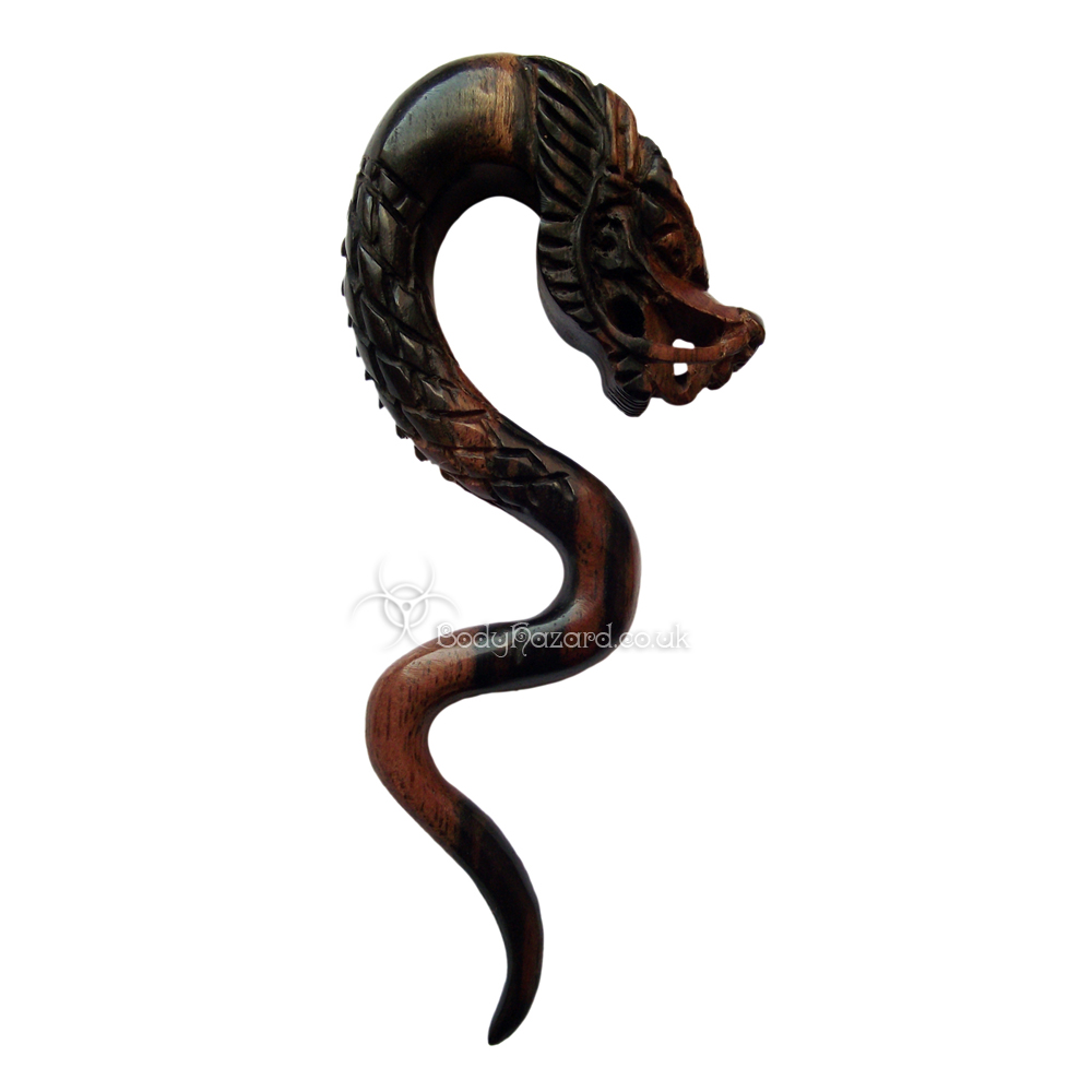 Ebony Wood Dragon Spirals - Click Image to Close