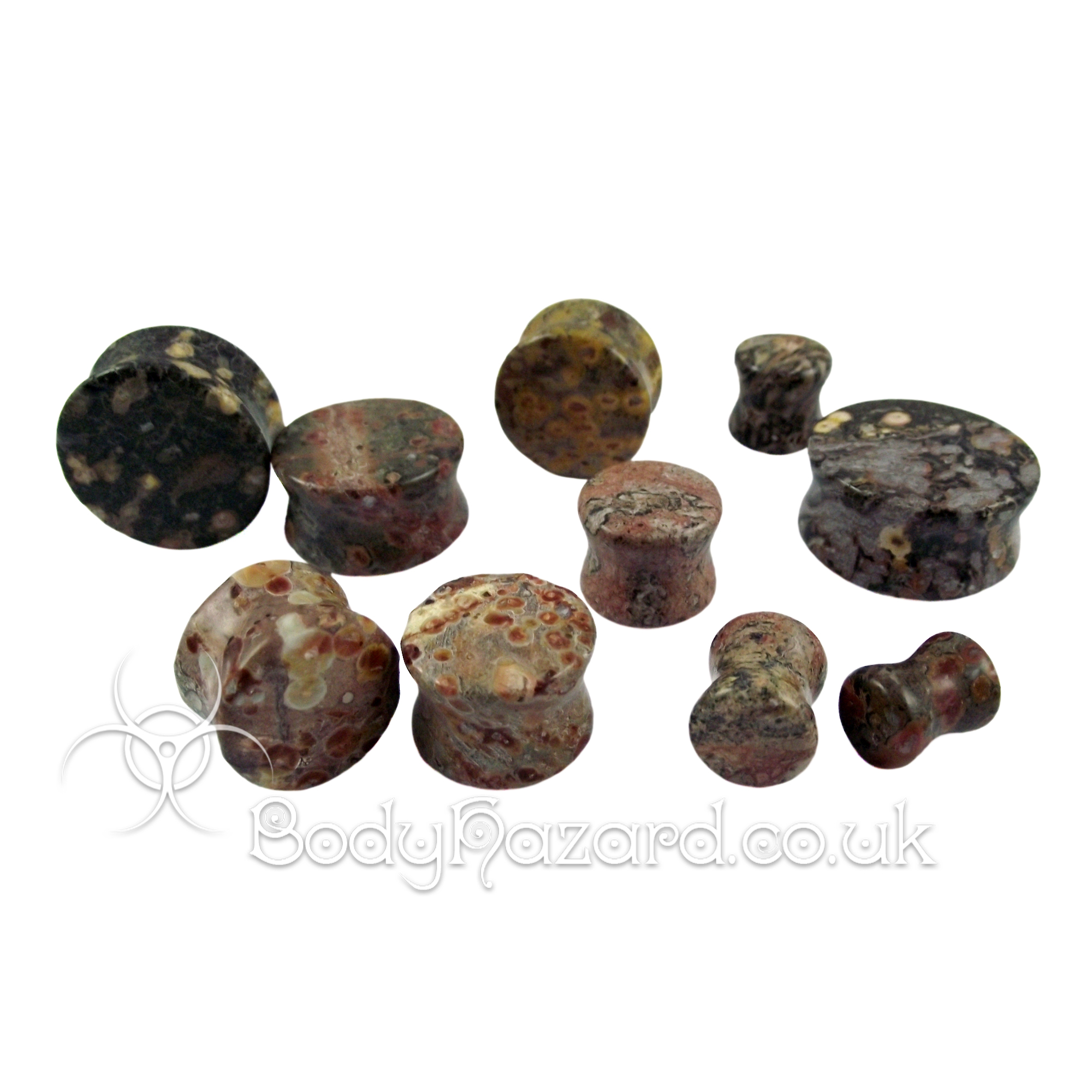 Leopard Skin Jasper Stone Double Flared Ear Plug Leopard Skin Jasper Stone Double Flared Ear Plug