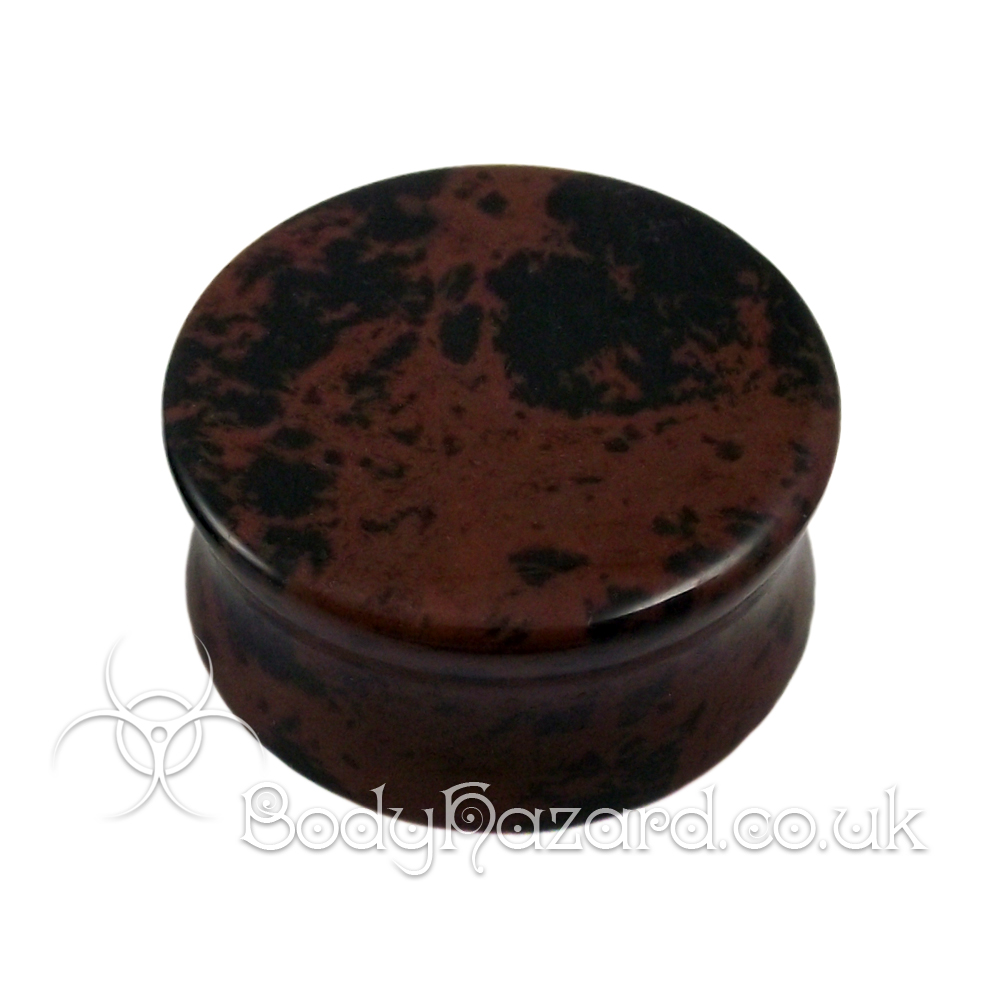 Mahogany Obsidian Stone Double Flared Ear Plug Mahogany Obsidian Stone Double Flared Ear Plug