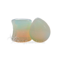 Opalite Stone Teardrop Double Flared Plug Opalite Stone Teardrop Double Flared Plug