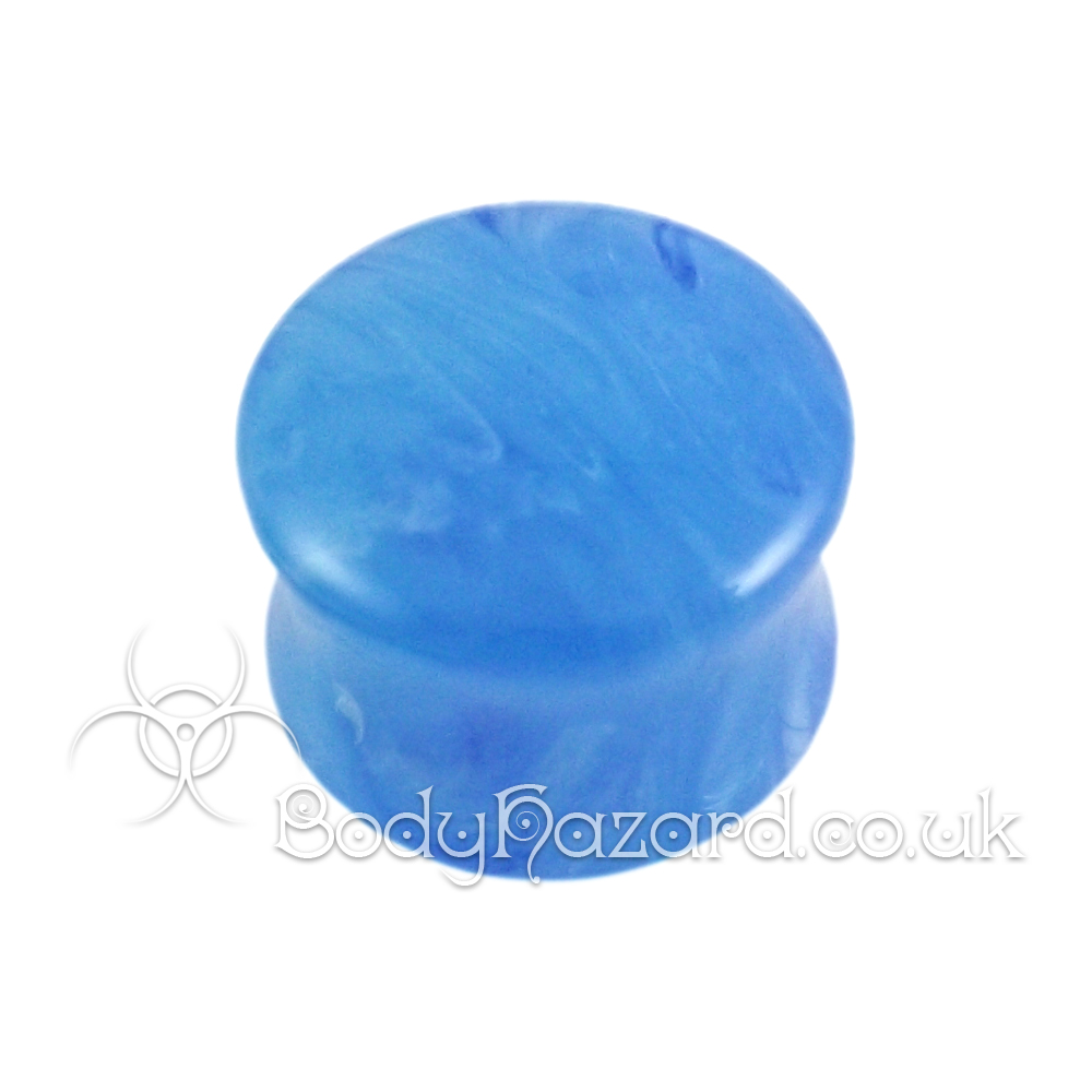 Blue Pearlescent Swirl Double Flared Acrylic Plug Blue Pearlescent Swirl Double Flared Acrylic Plug