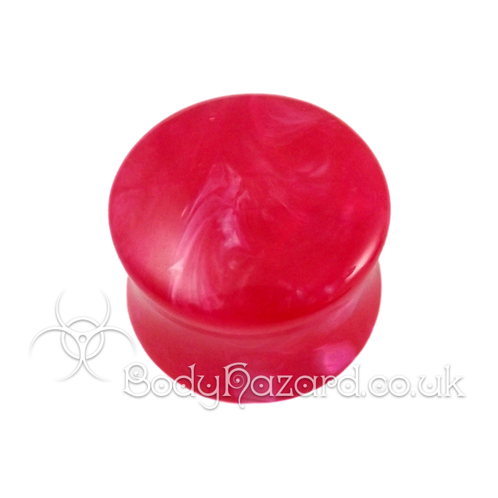Red Pearlescent Swirl Double Flared Acrylic Plug Red Pearlescent Swirl Double Flared Acrylic Plug