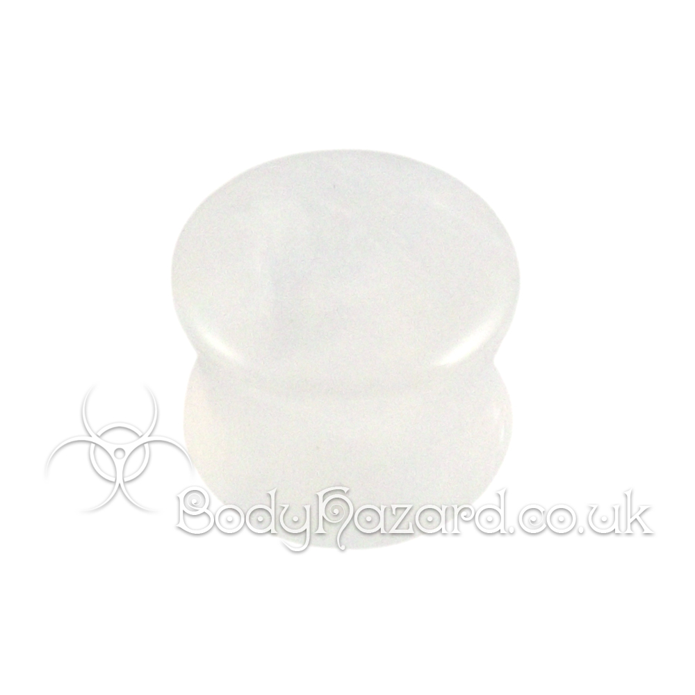 White Pearlescent Swirl Double Flared Acrylic Plug White Pearlescent Swirl Double Flared Acrylic Plug