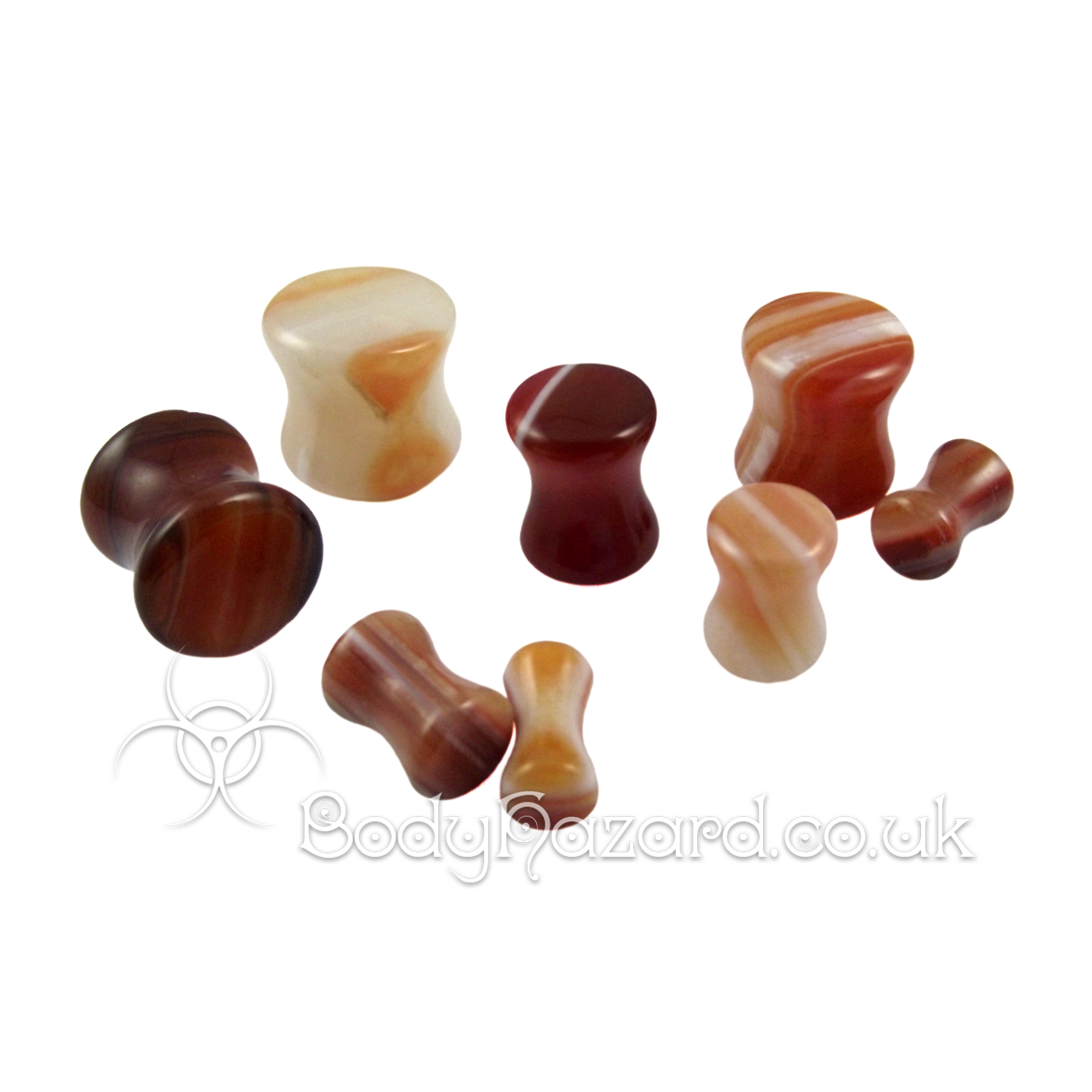 Sardonyx Stone Double Flared Ear Plug Sardonyx Stone Double Flared Ear Plug