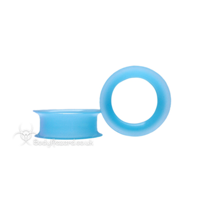 Blue Silicone Eyelet Round Shape Tunnel Earskin Blue Silicone Eyelet Round Shape Tunnel Earskin
