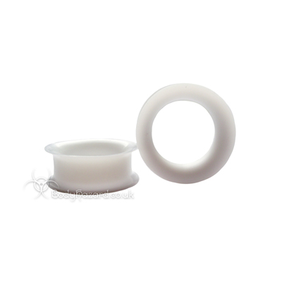 White Silicone Eyelet Round Shape Tunnel Earskin White Silicone Eyelet Round Shape Tunnel Earskin