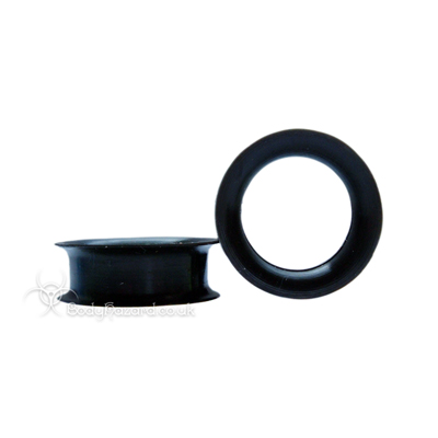 Black Silicone Eyelet Round Shape Tunnel Earskin Black Silicone Eyelet Round Shape Tunnel Earskin