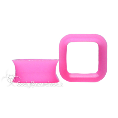 Pink Square Silicone Eyelet Cube Shape Tunnel Pink Square Silicone Eyelet Cube Shape Tunnel