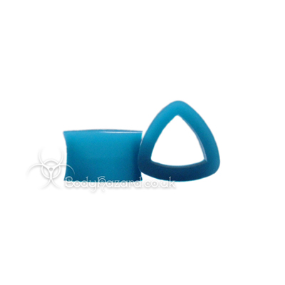 Blue Triangle Silicone Eyelet Teardrop Shape Tunnel Blue Triangle Silicone Eyelet Teardrop Shape Tunnel