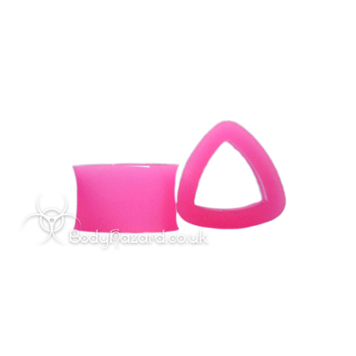 Pink Triangle Silicone Eyelet Teardrop Shape Tunnel Pink Triangle Silicone Eyelet Teardrop Shape Tunnel