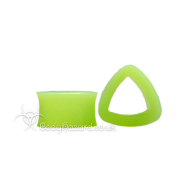 Green Triangle Silicone Eyelet Teardrop Shape Tunnel Green Triangle Silicone Eyelet Teardrop Shape Tunnel