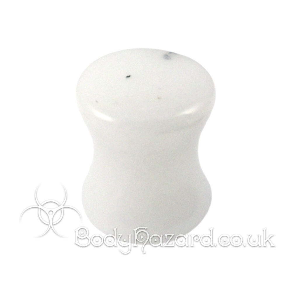 Snow White Quartz Stone Double Flared Ear Plug Snow White Quartz Stone Double Flared Ear Plug