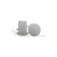 Snow White Quartz Stone Single Flared Ear Plug Snow White Quartz Stone Single Flared Ear Plug