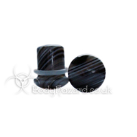 Tibetan Agate Stone Single Flared Ear Plug Tibetan Agate Stone Single Flared Ear Plug