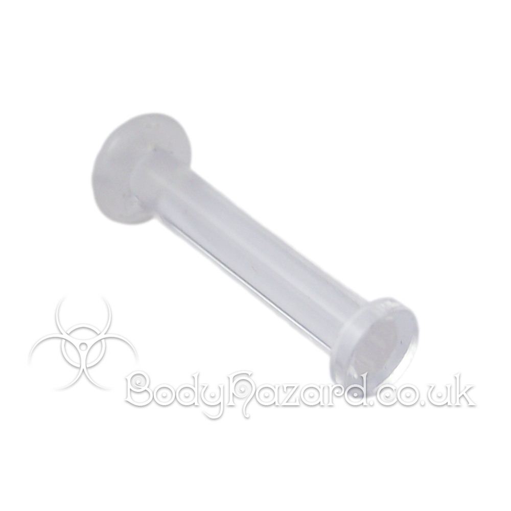 Clear Retainer Tongue Bar 10G 2.4mm