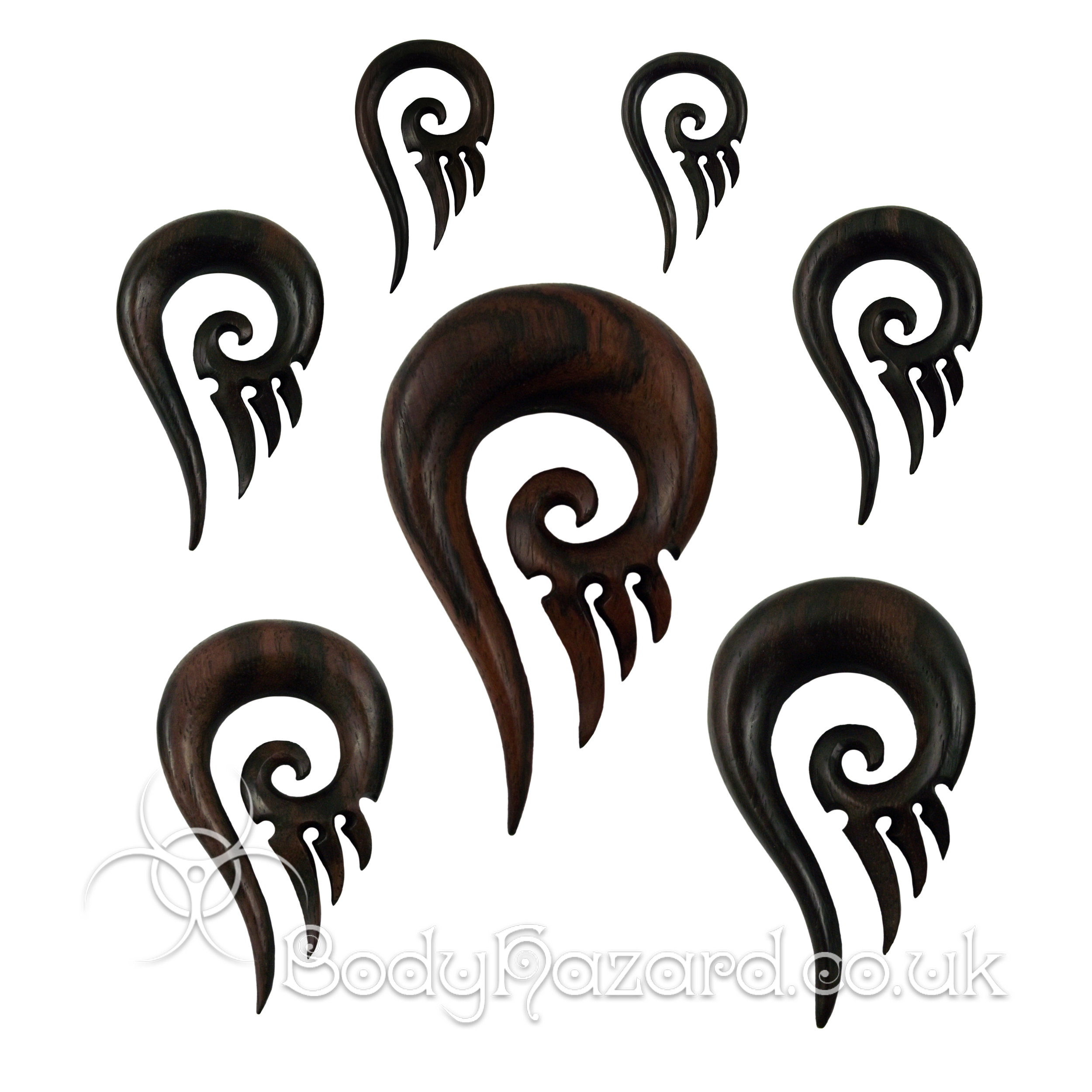 Sono Wood Tribal Spike Spirals Sono Wood Tribal Spike Spirals