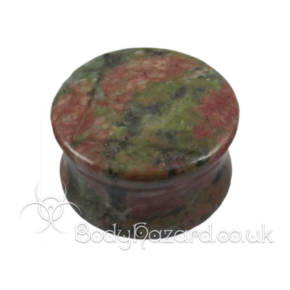 Unakite Stone Double Flared Ear Plug Unakite Stone Double Flared Ear Plug