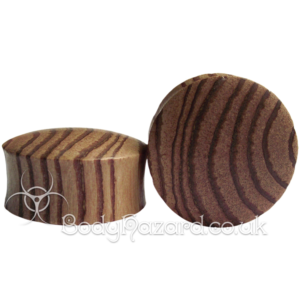 Zebra Wood Wood Double Flared Plugs Zebra Wood Wood Double Flared Plugs